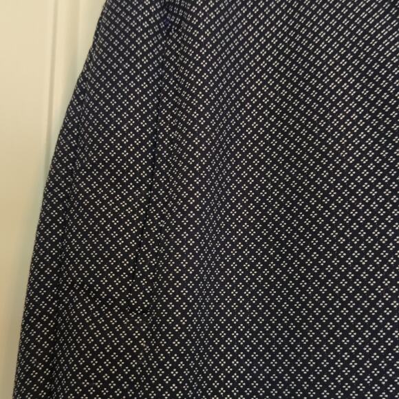 Talbot's Navy White Pin Dot Cotton Stretch High Rise Straight Leg Pant Size 14 - Picture 2 of 14